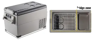 Produktbild von Auto-Kühlschrank, einstellbarer Kühlbereich, Doppelverwendung, 35L