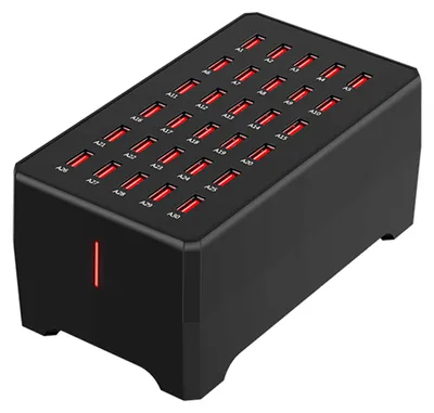 Obrázok produktu pre 150 W USB nabíjačka, 30 portov, USB nabíjačka, viacnásobná nabíjačka, stolová inteligentná nabíjačka pre smartfóny, tablety, PC a notebooky