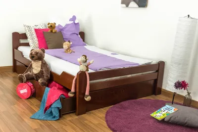 Produktbild von Holzbett Buche 140 x 200 cm Dunkelbraun
