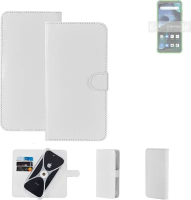 Produktbild von K-S-Trade Handy Hülle Schutz Hülle kompatibel mit Blackview BV5200 Cover Case Bookstyle Bumper weiß 1x