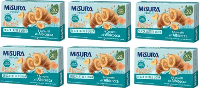 Produktbild von 6x Misura Privolat Cornetti all'Albicocca Senza Latte e Uova Croissants mit Aprikosenfüllung ohne Milch und Ei 290g