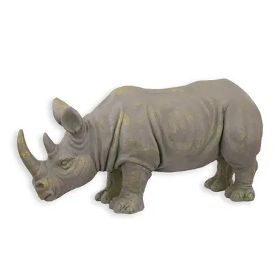 Produktbild von Deko Skulptur Nashorn Rhinoceros Polyresin grau 77cm detailgaetreu