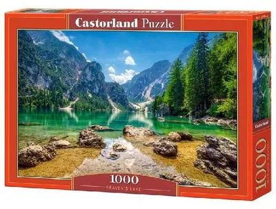 Produktbild von Castorland Puzzle, 1000 Teile, Dampfzug, "Himmelseisee", Pragser Wildsee in den Dolomiten, Italien, Puzzle für Erwachsene, Castorland C-103416-2