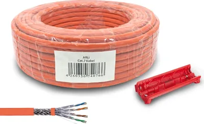 Produktbild von ARLI Cat7 Verlegekabel 100m Netzwerkkabel + Universal Abisoliermesser