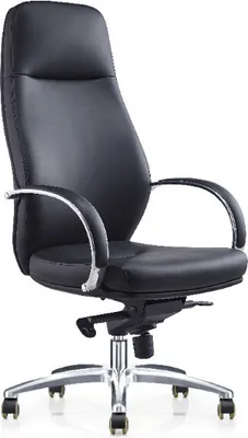 Immagine prodotto di Casa Dolce Sedia da ufficio ZAKY, 63x72x120-128 cm, nera, girevole e regolabile in altezza, rivestimento in ecopelle, braccioli in alluminio