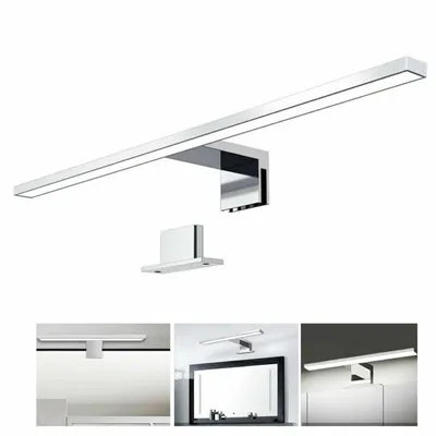 Produktbild von LED Spiegelleuchte 60cm, LED Wandleuchte Kaltweiß 6000K, Aufbauleuchte + Klemmleuchte, Schminklicht Schrank-Beleuchtung