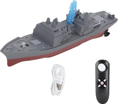 Image de Télécommande 2,4 GHz Mini bateau de guerre simulé Jouet pour enfants 803B