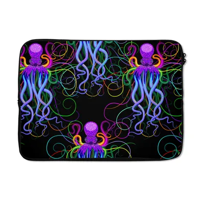 Produktbild von MuchoWow® Laptop Hülle 14 ZollOktopus - Regenbogen - Neon - Abstrakt - Muster Laptoptasche - Laptoptasche - Stoßsicher - Schutzhaube