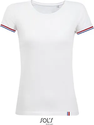 Produktbild von SOLs 03109 | Damen Shirt WomenŽs Short Sleeve T-Shirt Rainbow - Farbe: White/Royal Blue - Größe: M