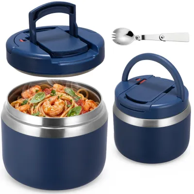 Thermobehälter 400 ml Edelstahl vakuumisoliert dunkelblau