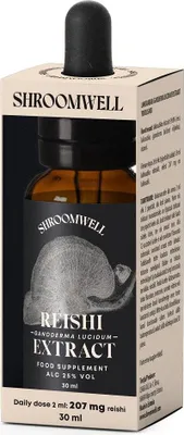 GRZYBY REISHI EKSTRAKT W KROPLACH 30 ml - SHROOMWELL