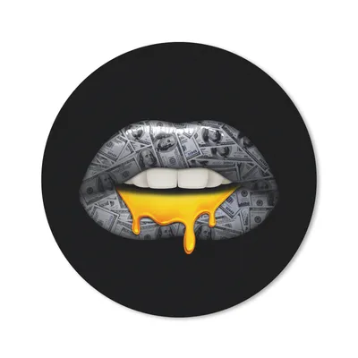 Produktbild von MuchoWow® Mauspad Mousepad Lippen - Geld - Schwarz und Weiß 30x30 cm - Mousepads - Maus Mat - Pad - Mausunterlage - Tischunterlage - Schreibtischmatten