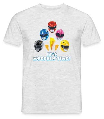 Produktbild von Spreadshirt Power Rangers 5 Rangers It's Morphin Time Männer T-Shirt, S, Grau meliert