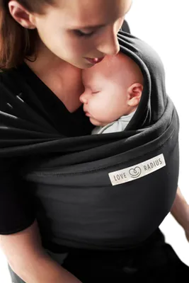Image de Porte-bébé Love Radius L'Original JPMBB, noir anthracite, pour nouveau-né, confortable et sûr, coton et Élasthanne