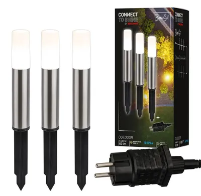 Image de CONNECT TO SHINE Set de démarrage Junca avec 3 lampes d'allée LED, IP44