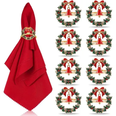 Zdjęcie produktu dla Podkładki pod talerze świąteczne, 8 sztuk, złote, z dzwoneczkami, 4 cm x 4 cm