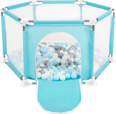 Produktbild von Selonis Sechseckiger Laufstall 100 Bälle ∅6cm Spielplatz Mit Bunten Bällen Laufgitter Für Babys Und Kinder