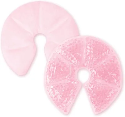 Imagen del producto de Almohadillas 3 en 1: 2 unidades de almohadillas de gel para lactancia materna, aptas para uso con leche materna tibia o fría. Almohadillas reutilizables y refrescantes. Elementos esenciales para el posparto