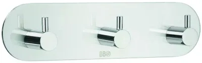 Produktbild von Smedbo Design Dreierhakenleiste in Edelstahl verchromt, Selbstklebend BK1103