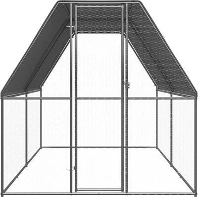 Zdjęcie produktu dla vidaXL Zewnętrzna klatka dla kur 2x4x2 m Stal ocynkowana