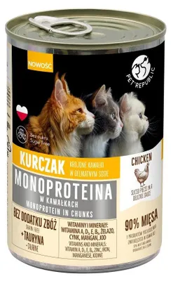 Image de PET REPUBLIC Nourriture mono-protéinée pour chat au poulet en sauce - 400 g