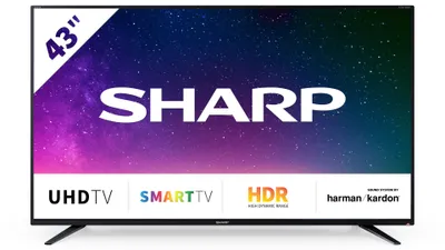 Productafbeelding van SHARP 43BJ2E Smart TV, 109 cm (43 inch), 4K Ultra HD LED televisie (met Harman Kardon, HDR, HD tuner)