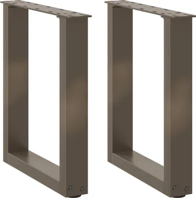 Produktbild von Couchtischbeine U-Form 2 Stk. Naturstahl 38x(42-43) cm Stahl