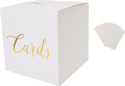 Immagine prodotto di Scatola di cartoncini bianchi 22x22x22,5 cm Ricevimento semplice ed elegante con 10 cartoncini in bianco per il ricevimento di nozze e la cerimonia di chiusura