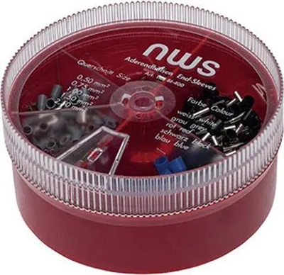Produktbild von NWS Aderendhülsen-Sortiment 0.50 mm² 2.50 mm² Blau, Grau, Schwarz, Weiß, Rot
