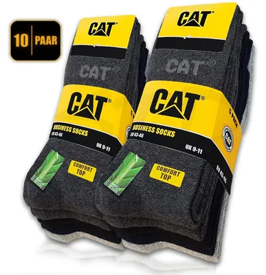 Produktbild von 10 Paar CAT CATERPILLAR BUSINESS Socken Farbmix Größe 43-46 feine Damen Herren Strümpfe ohne Gummi klassische Anzugssocken Komfortspitze Komfortschaft