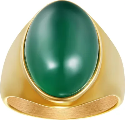 Produktbild von Karisma Männer Gold Edelstahl 316L Männer Ring - Grüner Stein - RHC4001