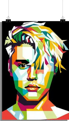 Produktbild von Justin Bieber Poster - Musik Poster - Abstrakt Poster - 51x71cm - Perfekt zum Einrahmen
