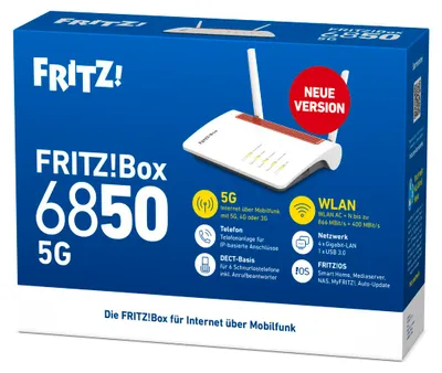 Image de Routeur AVM FRITZ!Box 6850 5G V2 | Wi-Fi | Modem | 1 300 Mbit/s