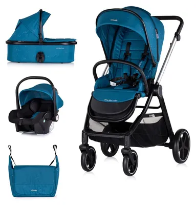 Produktbild von Chipolino Kombikinderwagen 3 in1 Marbella Fußabdeckung Einlage i-Size Babyschale blau