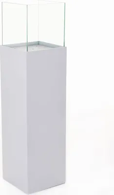 Produktbild von VIVANNO Windlicht Alu-Verbund CANDELA Rechteckig, Weiß matt - 25x25x100 cm