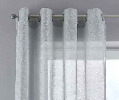 Produktbild von Gardine Netz Struktur HxB 245x145 cm Grau mit Ösen einfarbig transparent Deko Vorhang Netzvorhang Netzoptik, 202220353