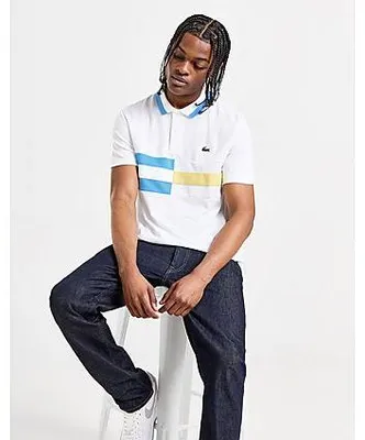 Productafbeelding van LACOSTE Herenpolo DH8335 Wit/Blauw/Geel, Maat 3