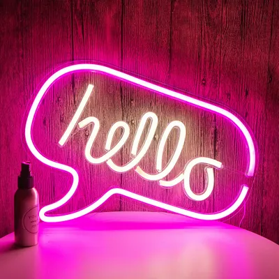 Produktbild von USB Hello LED neonowa lampa ścienna, neonowe lampki nocne neonowy znak neonowy neonowy znak na imprezę bar do gier sypialnia dekoracja ścienna, urodziny dzieci