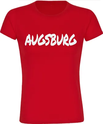 Produktbild von multifanshop Damen T-Shirt - Augsburg - Textmarker, rot, Größe S