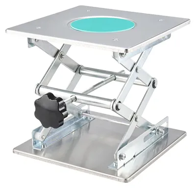 Labor-Hubtisch 200x200 mm Edelstahl, manuell, 15 kg Tragkraft