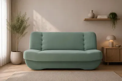 Produktbild von MOEBLO Schlafsofa PAFOS – Sofa Kippsofa Klappsofa Click-Clack Couch mit Bettkasten und Schlaffunktion (BxHxT): 192x90x87 cm (SORO 34 - Mint)
