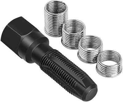 Obrázok produktu pre Súprava na opravu s 5 nástrojmi – M14 x 1,25 – na prenavliekanie závitov – sada valcových skrutiek – vrátane 14 mm závitového rezača – vyrobená z chróm-vanádiovej ocele – sada skrutiek