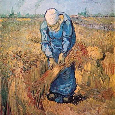 Produktbild von Vincent Van Gogh Kunstdruck Bild - Die Garbenbinderin, 1889 (70 x 70 cm)