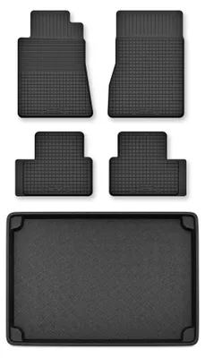 Productafbeelding van Rubberen automatten + kofferbakmat voor Mercedes-Benz Klasa A W169 2004-2012 – 5-delig, zwart, op maat – Wielganizator Semi-Universal