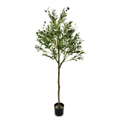 Zdjęcie produktu dla IvoQ Sztuczne drzewko oliwne 150 cm - Bezobsługowe - Trwałe i bezpieczne - Idealne do wnętrz