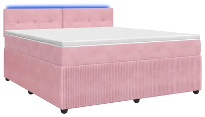 Obrázok produktu pre vidaXL Box spring posteľ s matracom s čelom ružová 160 x 200 cm zamat