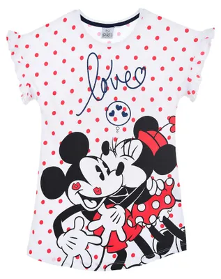 Produktbild von Minnie Mouse Nachthemd Schlafshirt Pyjama-Shirt kurzarm, Größe:128