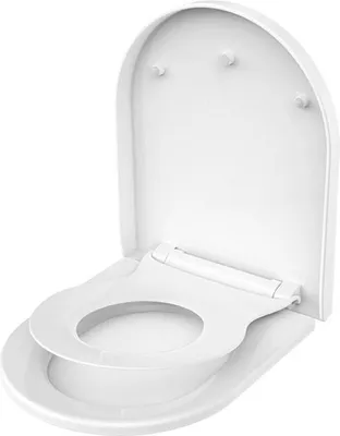 Produktbild von Familien-WC-Sitz mit integriertem Kindersitz – Absenkautomatik & Schnellverschluss – Einfache Montage von oben – Verstellbare Scharniere – WC-Sitz für das Töpfchentraining von Kindern