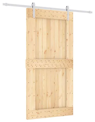 Produktbild von vidaXL Schiebetür Natürlich und Weiß 100 x 210 cm Massivkiefer