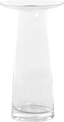 Produktbild von BELIANI Blumenvase Transparent Glas 26 cm Hohe Form mit Schmaler Öffnung Modern Tischdeko Wohnaccessoires Deko Glasvase für Wohnzimmer Esstisch
